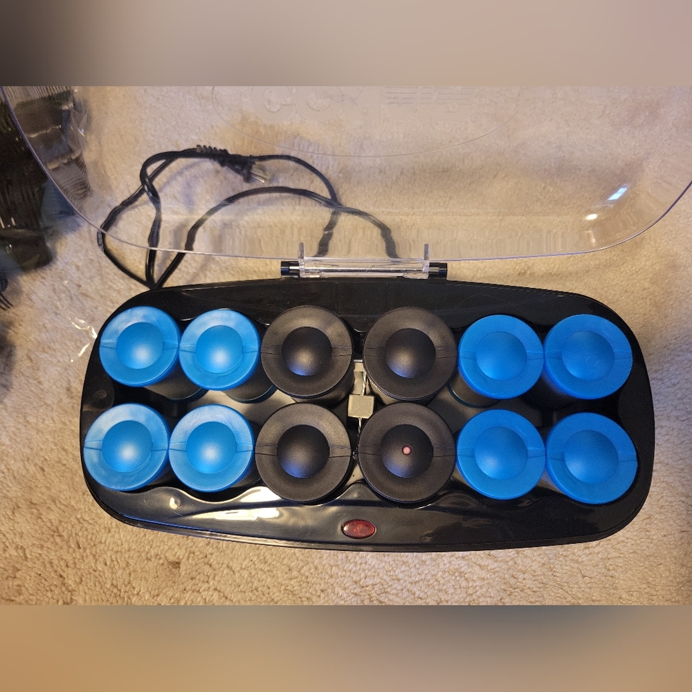 Black and Blue Hair Roller Set